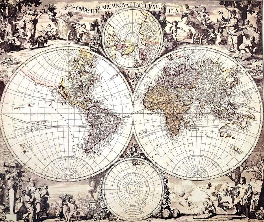 Carte du monde 1686 - G. Valck reprint - M1686 – Cadeau pour historien