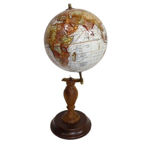 Élégant globe décoratif sur socle en bois - World GLB-0096B