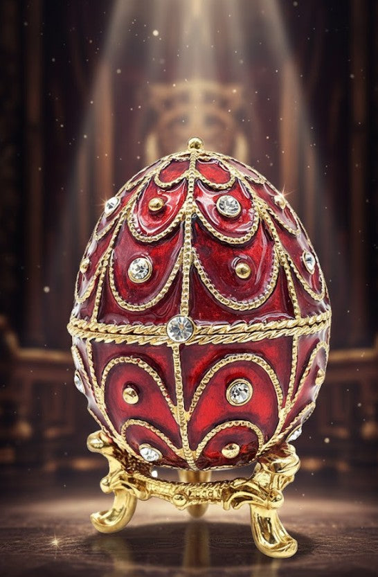Coffret métallique exclusif avec cristaux - Œuf de Fabergé - B0748-17 RD
