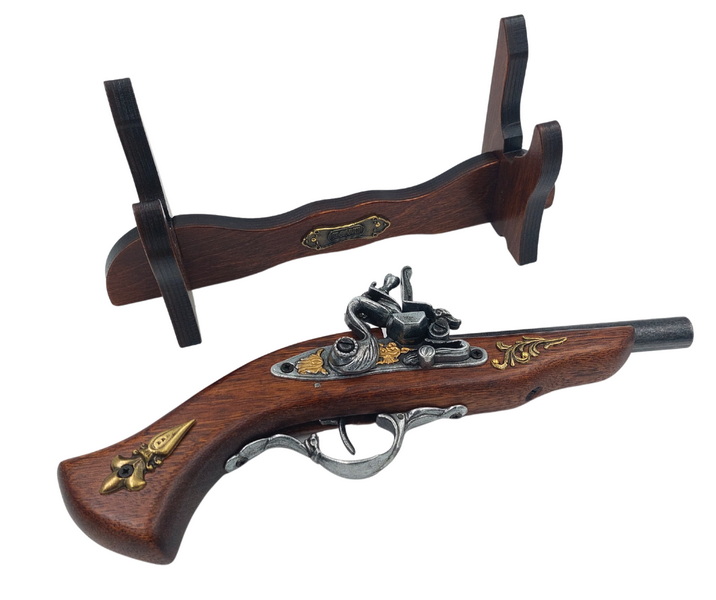 Pistolet italien sur support - réplique XVIIe siècle - 141S