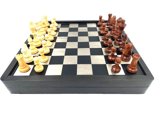 Échecs en bois et métal 33x33cm - G334B