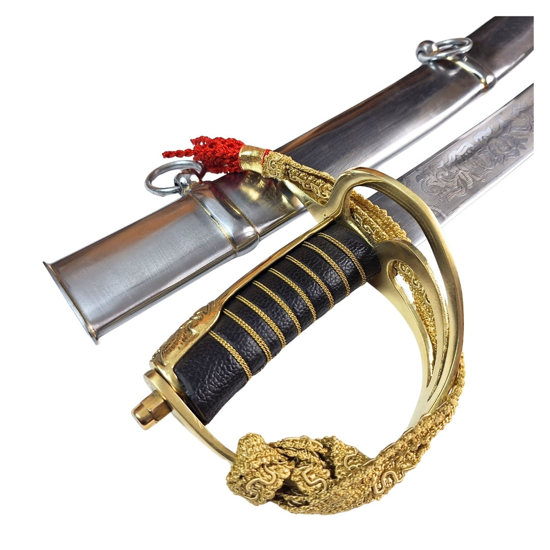 Replika szabli kawaleryjskiej „Radziwiłłówka” z 1917 roku z napisem „Honor i Ojczyzna” - personalizowany grawer, elegancki prezent, stal niehartowana, długość 91 cm