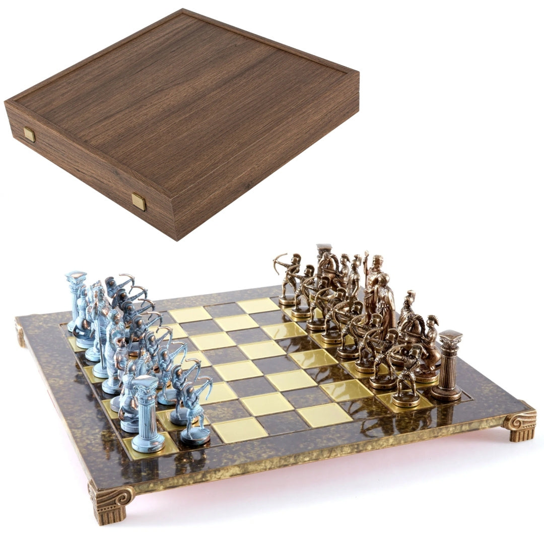 Échecs en laiton Archers grand format 44x44cm - cadeau de luxe - S10BBRO
