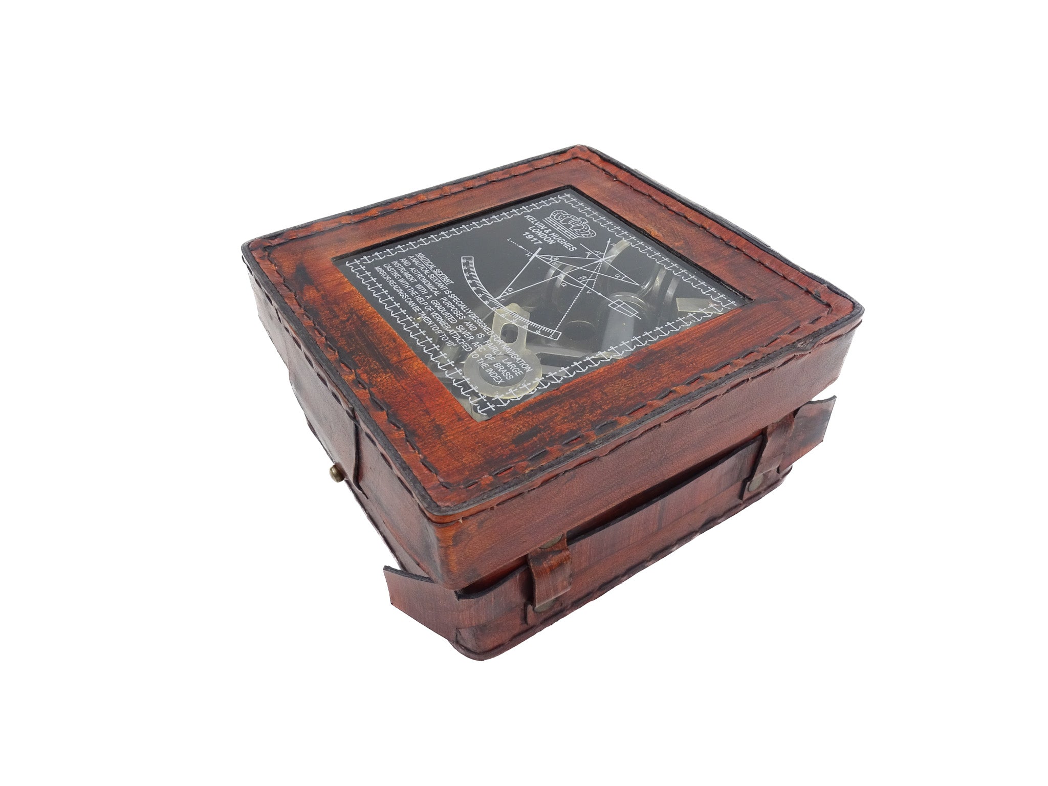 Sextant en laiton dans une boîte en cuir - NC1514B