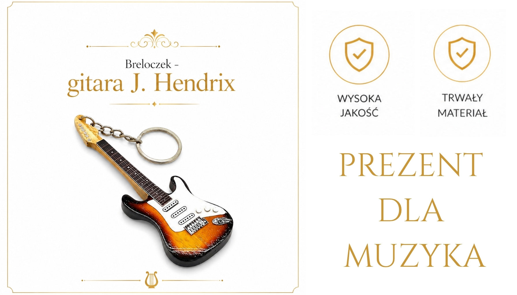 Porte-clés - guitare J. Hendrix - acajou - EGK-0320
