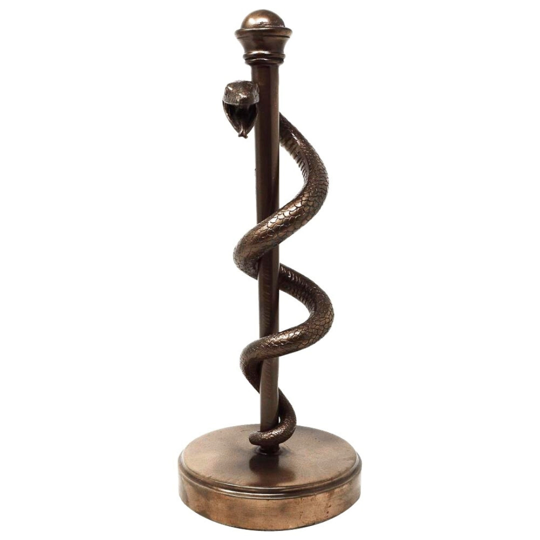 Figurine bâton d’Esculape, cadeau pour médecin ou praticien - 30 cm, résine - MC-9634