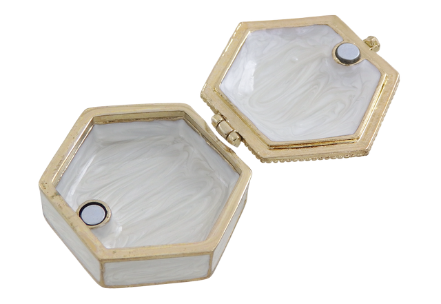 Reich verziertes kleines Geschenk-Metallkästchen mit Kristallen - B0035-08WH