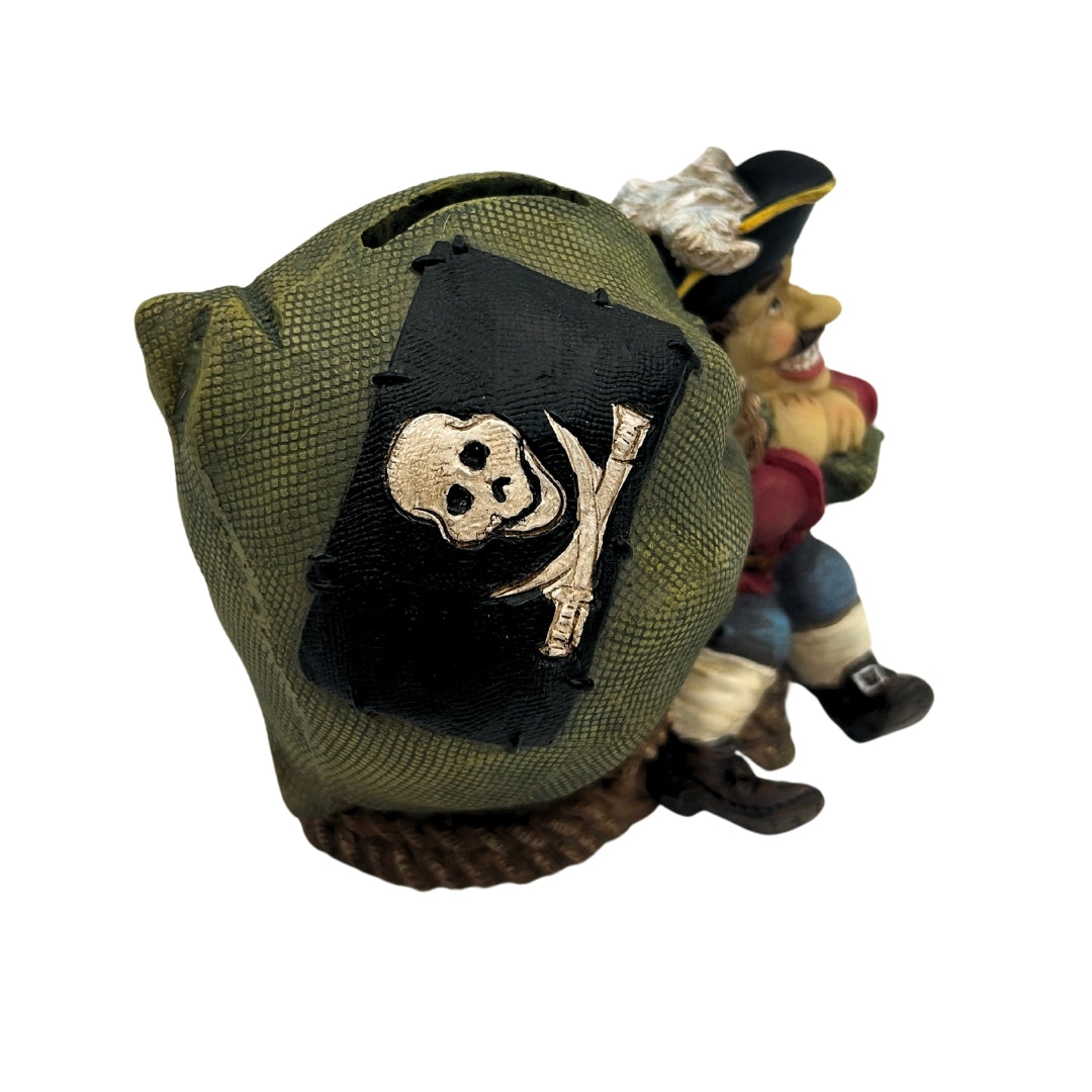 Tirelire décorative pirate avec trésor 14 cm - CE03852