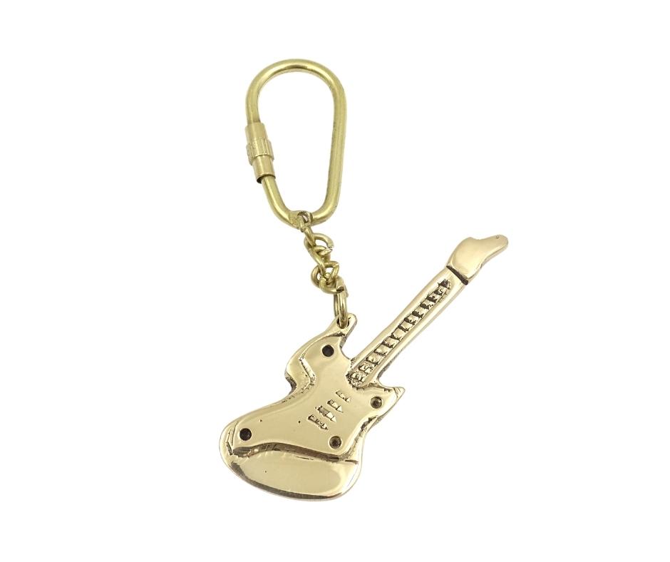 Porte-clés guitare en laiton dans un coffret élégant – Cadeau pour guitariste - KRT21A