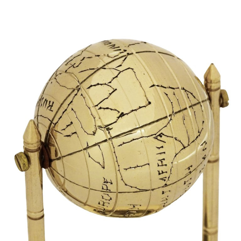 Globe décoratif en laiton avec compas MX1160