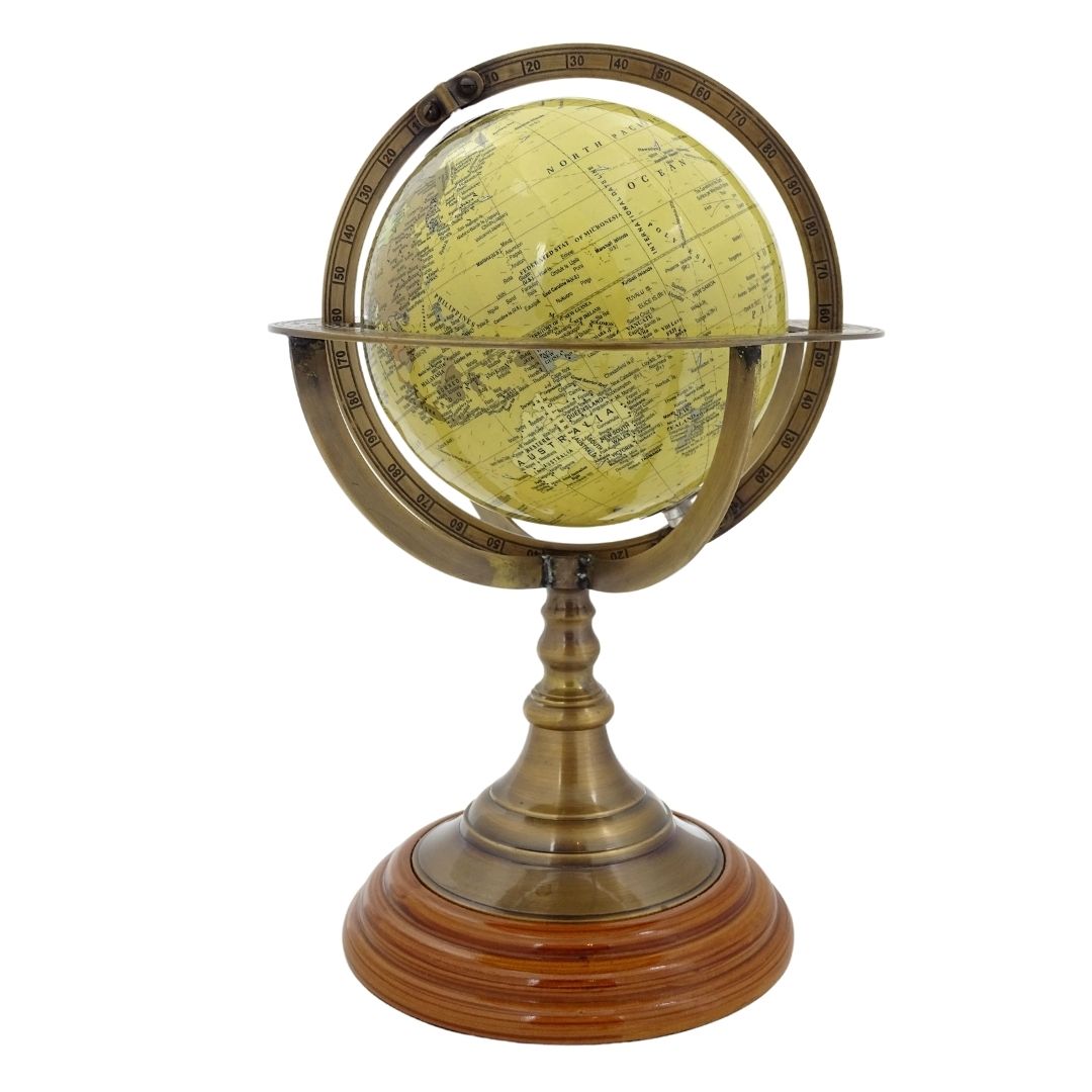 Globe décoratif sur socle en laiton - NC2142