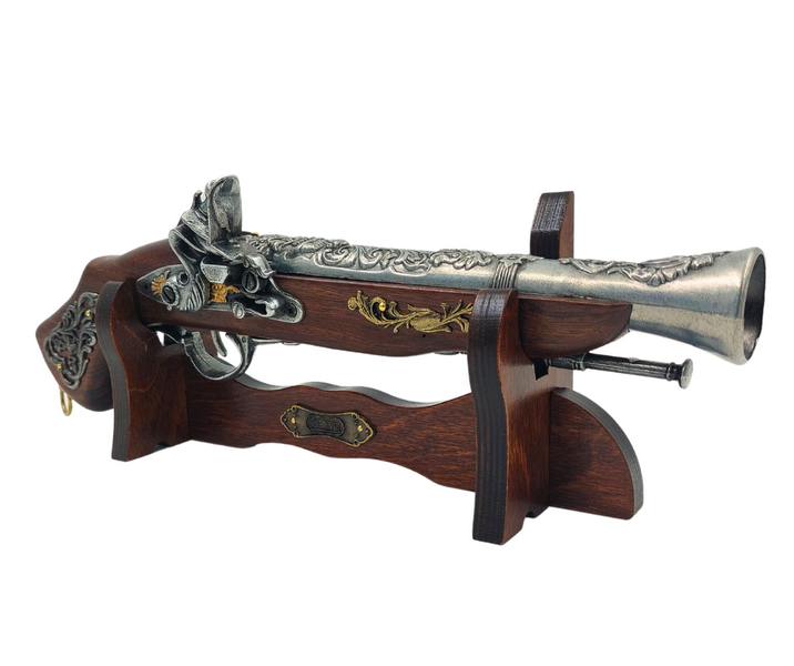 Grand pistolet italien sur support - réplique XVIIe siècle – 163S