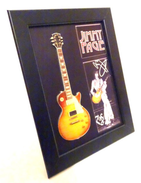 Mini-guitare dans le style de Jimmy Page sous cadre FMG-012