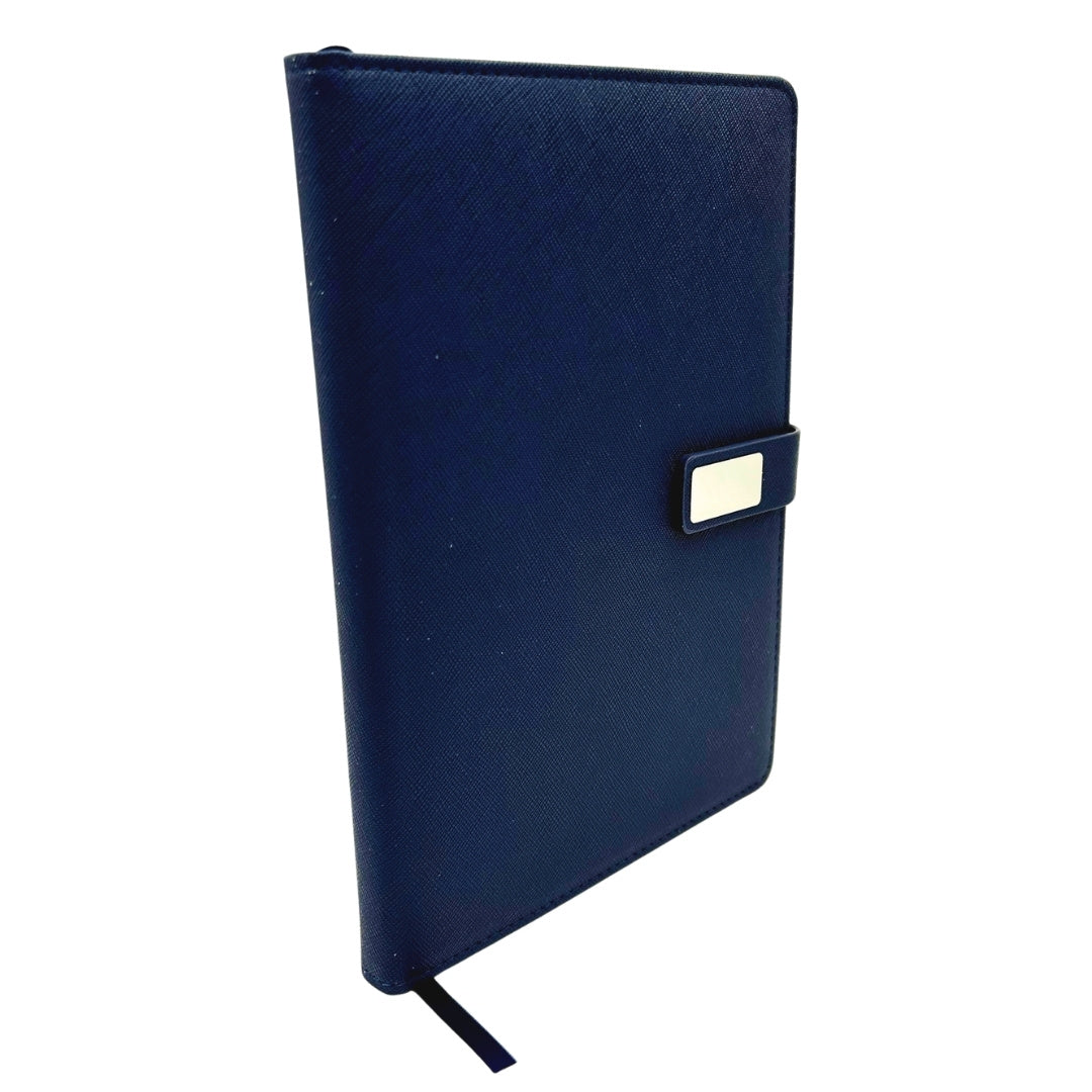 Coffret cadeau élégant carnet en cuir bleu marine A5 avec stylo dans une boîte cadeau - EE13