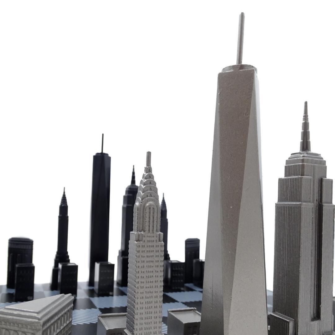 Échecs design Skyline New York en acier inoxydable – NY