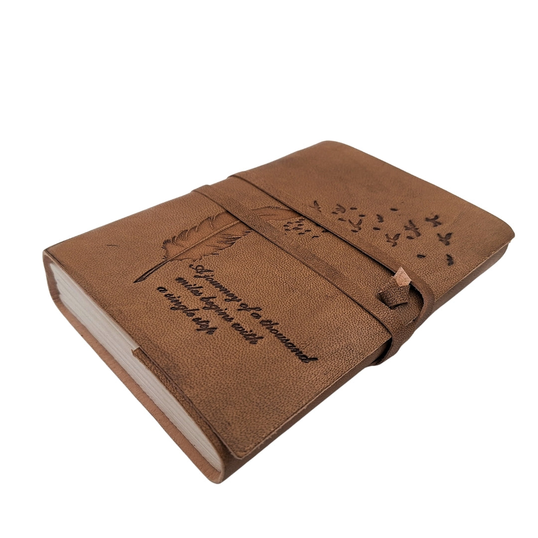 Carnet en cuir rétro avec inscription 200 pages - AH04