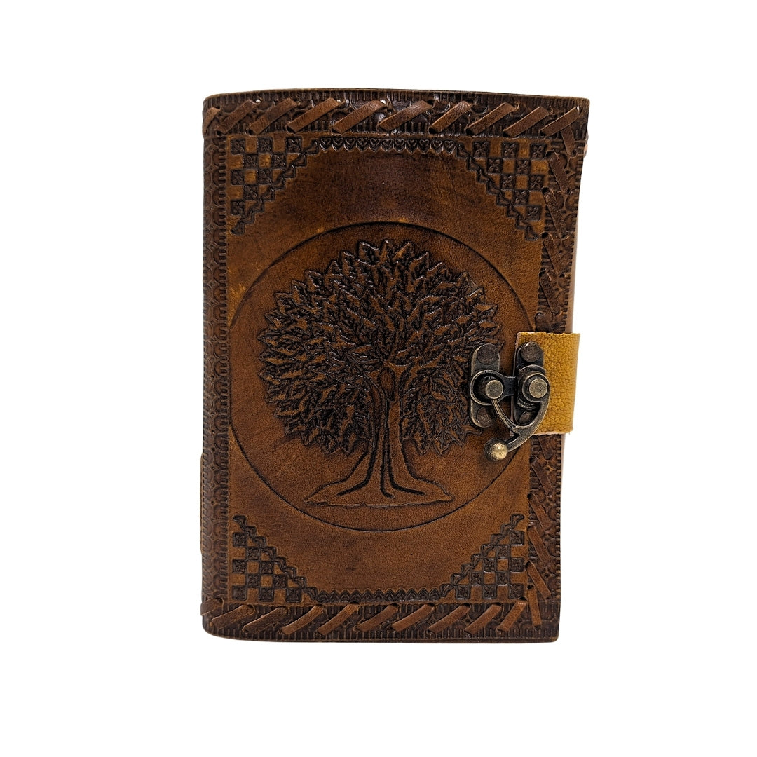 Carnet en cuir vintage rétro 200 pages – Arbre de Vie - AH01