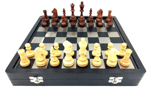 Échecs en bois et métal 33x33cm - G334B