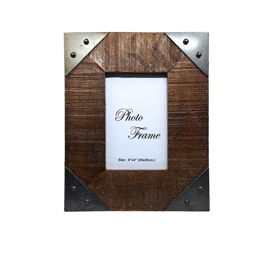 Cadre photo en bois 10x15 cm vintage – bois de manguier