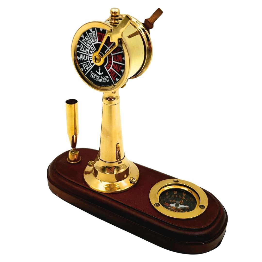 Élégant ensemble de bureau – Télégraphe de machine, boussole, porte-stylo – TT018