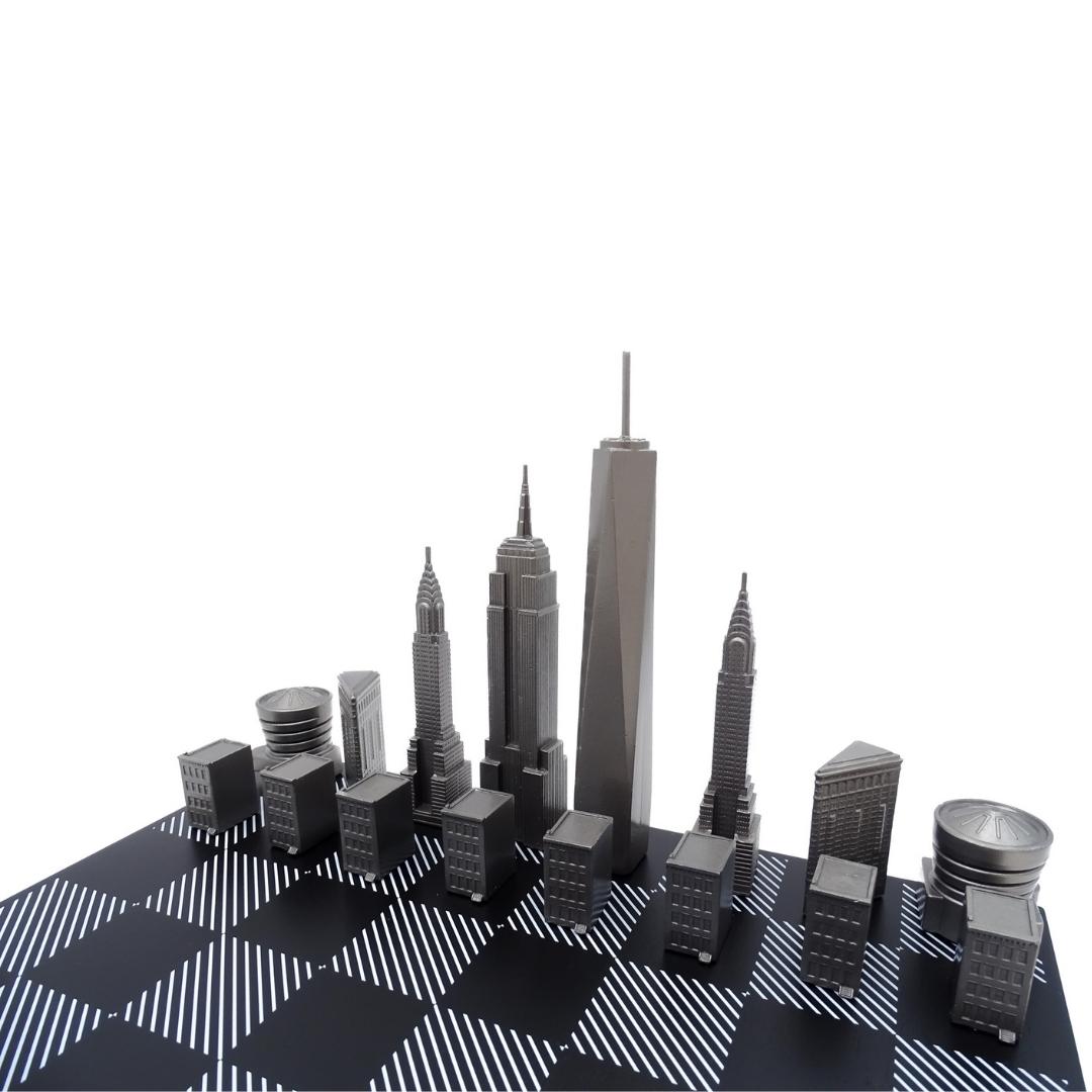Échecs design Skyline New York en acier inoxydable – NY