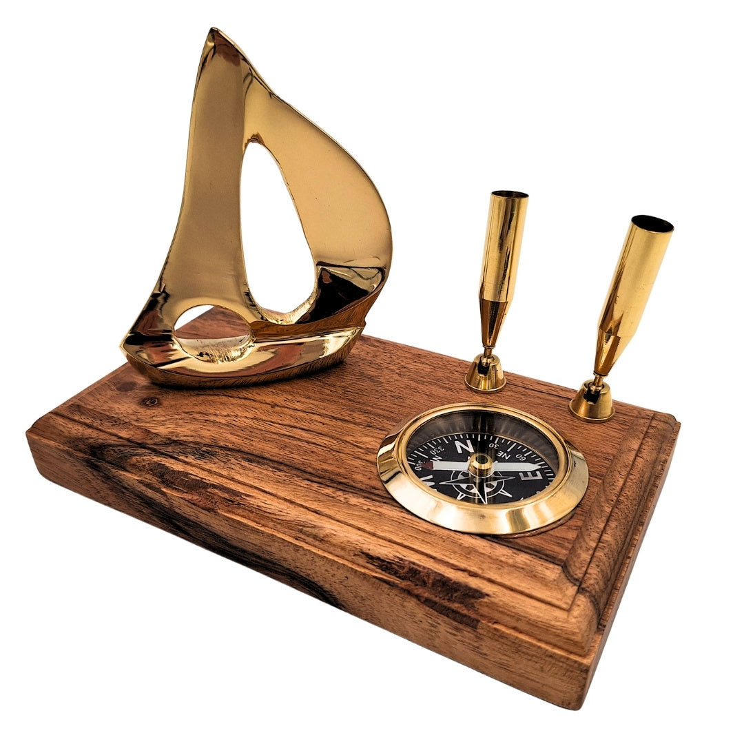 Élégant ensemble de bureau - yacht et boussole - élégant cadeau marin - BCPH103