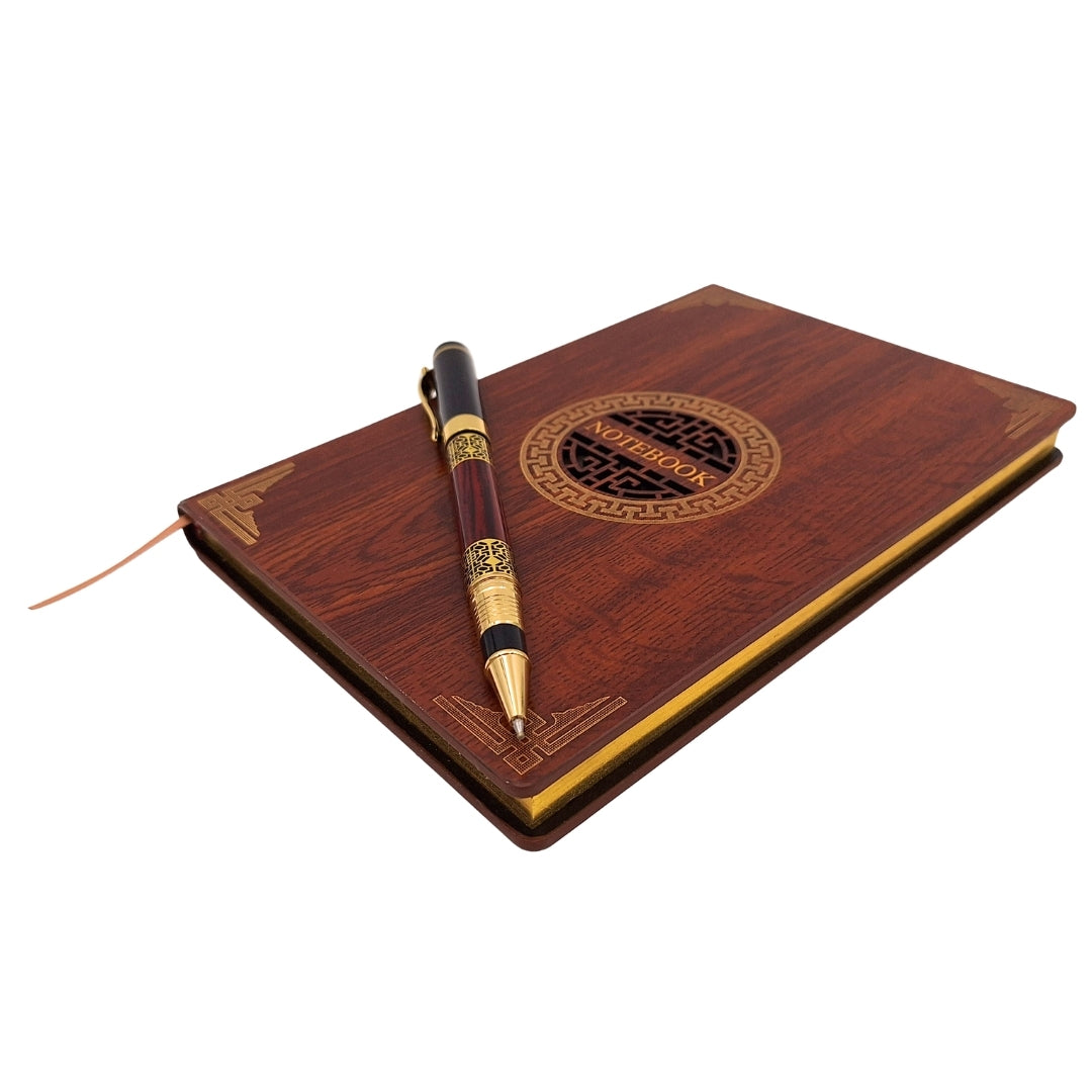Coffret cadeau exclusif premium : carnet A5 en bois + stylo – EE2