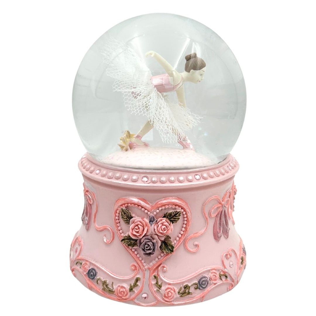 Boîte à musique avec ballerine dansante dans une boule en verre 15cm – MG-963