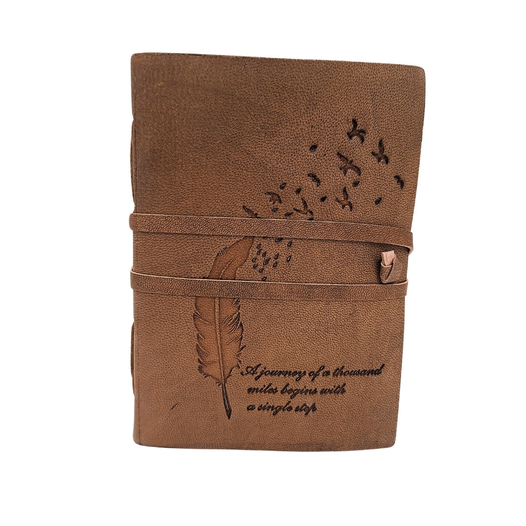 Carnet en cuir rétro avec inscription 200 pages - AH04