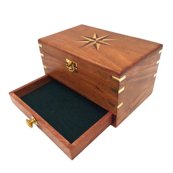 Grand coffret à bijoux en bois – organiseur avec miroir - DNU-022