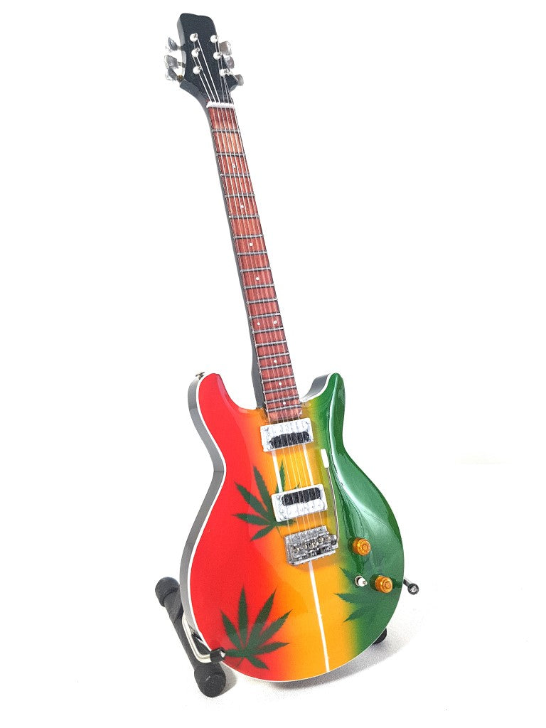 Mini guitare dans le style de Bob Marley Tribute Ganja MGT-0468