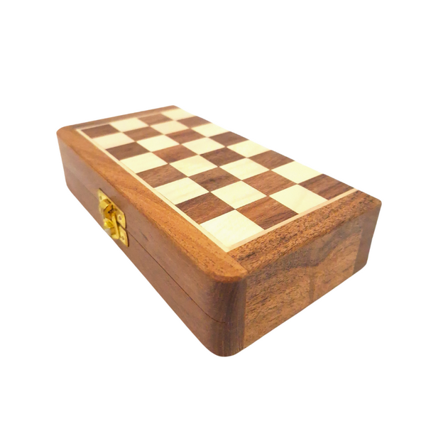 Échecs en bois magnétiques 17x17cm - pliants - DNU-025