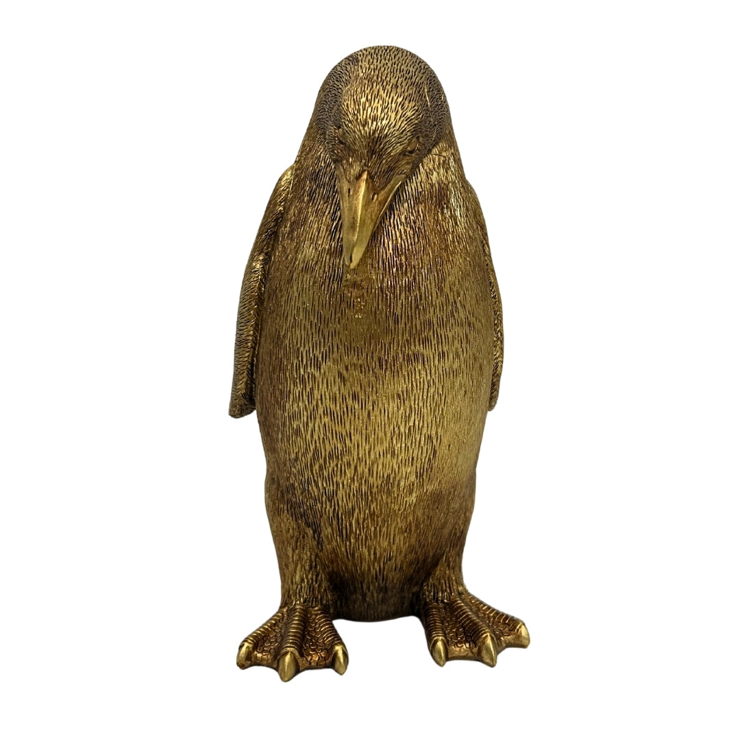 Statuette décorative pingouin doré Hauteur 20,5 cm – 3989FJZ