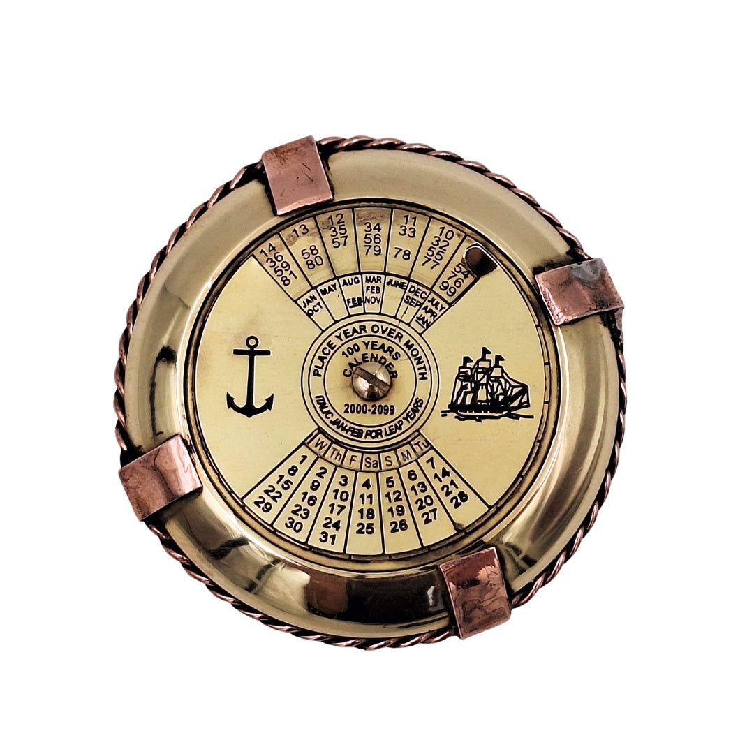 Élégant calendrier nautique en laiton - NI1422