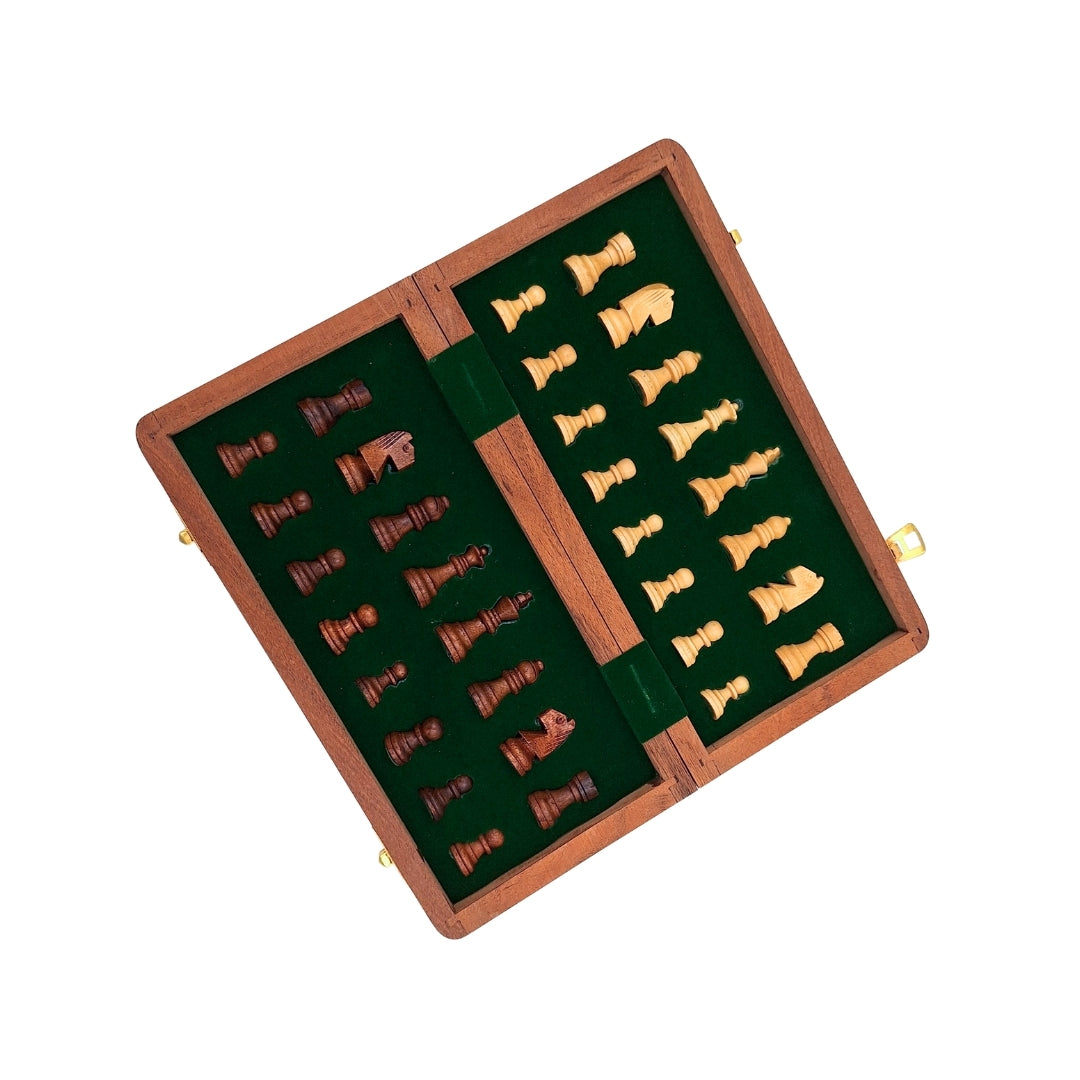 Échecs en bois magnétiques 30x30cm pliants - G614