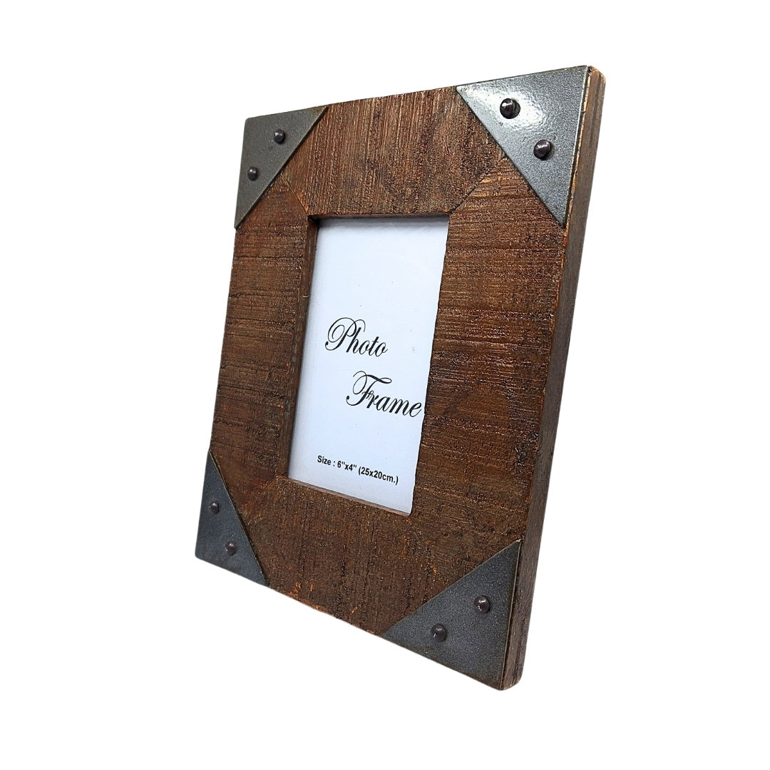 Cadre photo en bois 10x15 cm vintage – bois de manguier