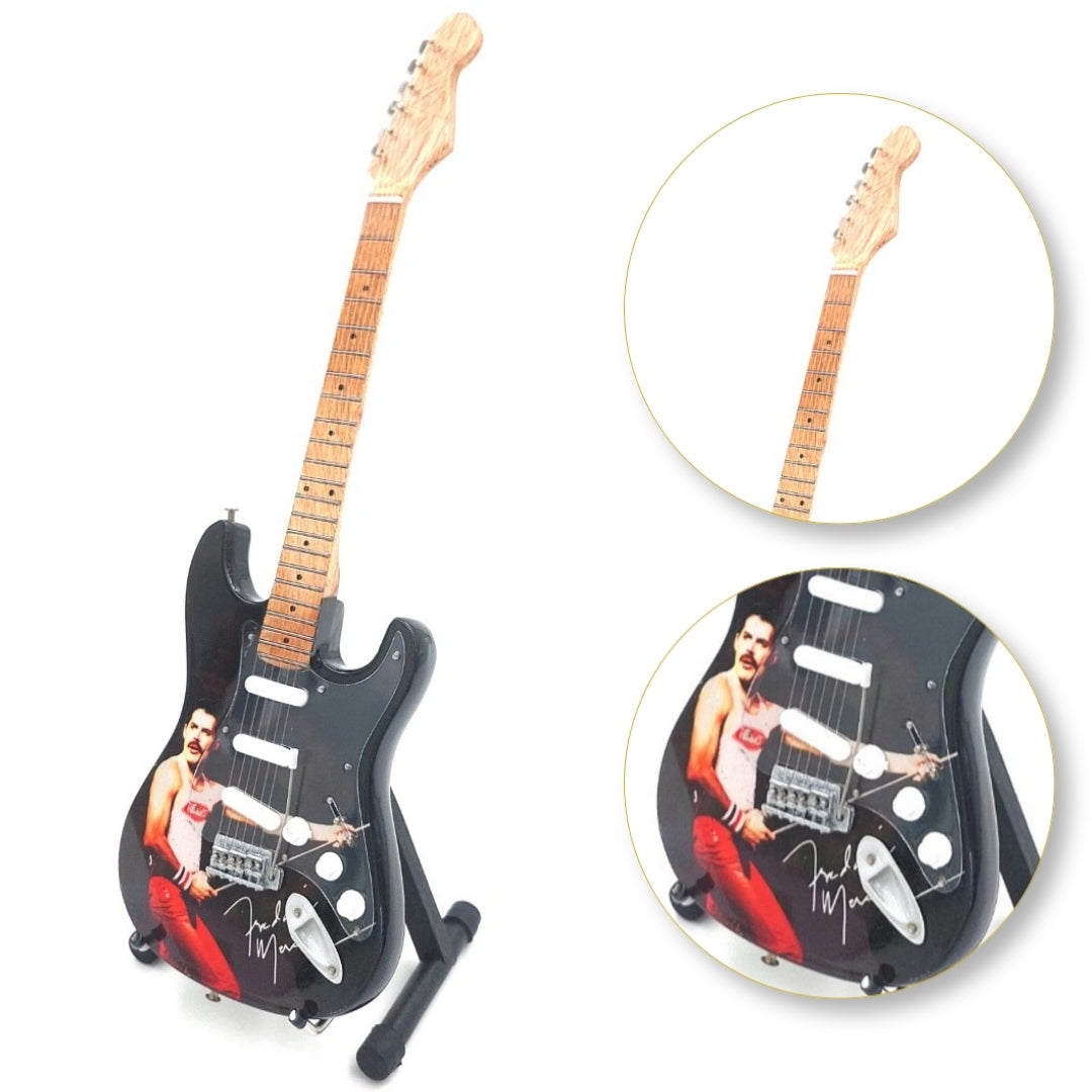 Mini guitare de collection série Héros du rock Freddie Mercury Queen - MGT-8617