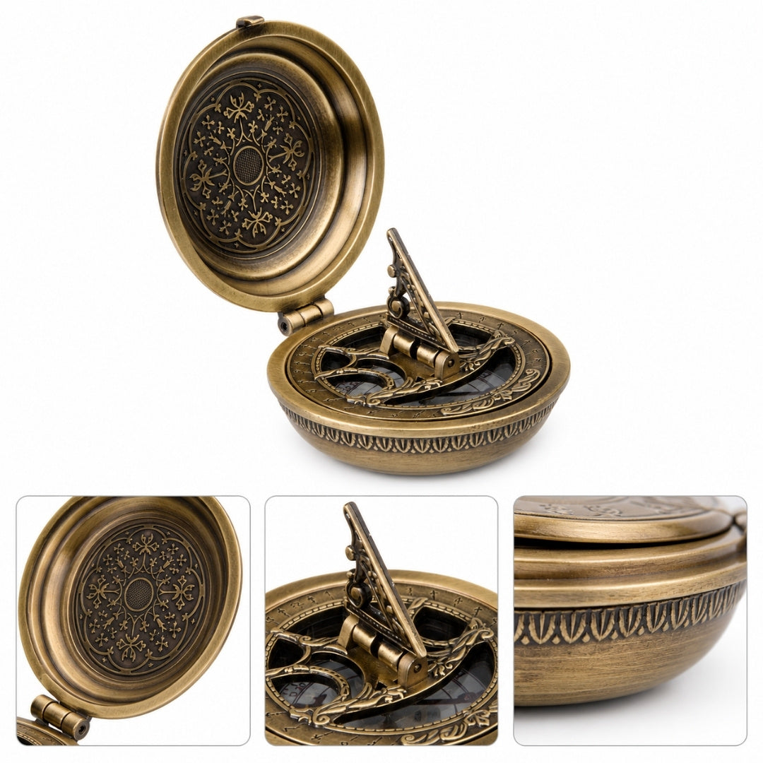 Boussole en laiton Urania Propitia avec cadran solaire - premium - H45