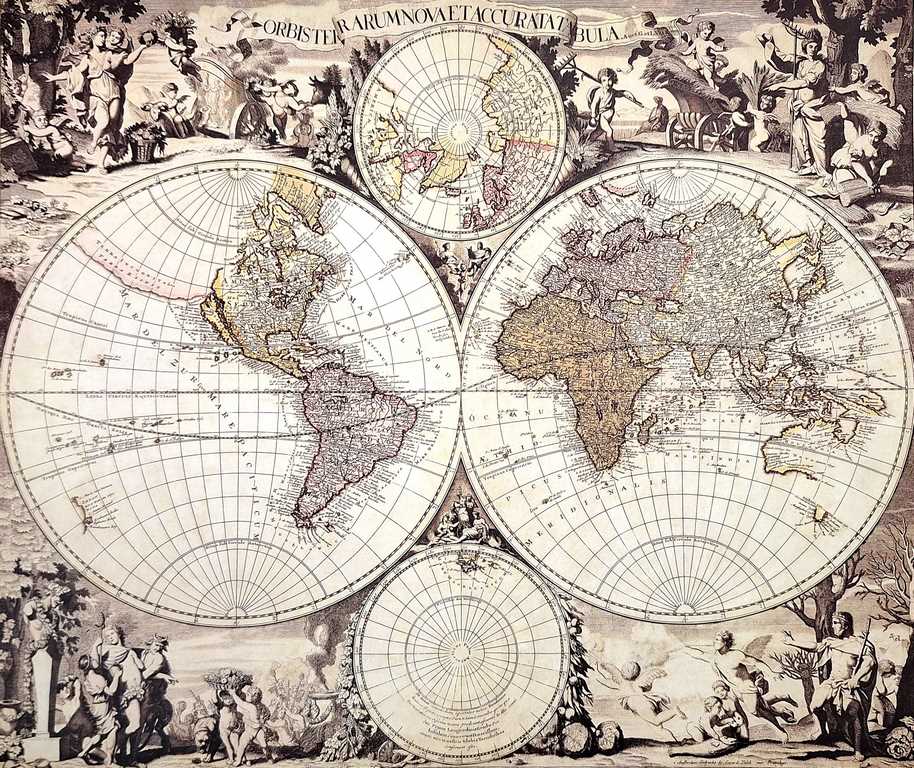 Carte du monde 1686 - G. Valck reprint - M1686 – Cadeau pour historien