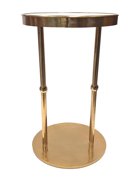 Table d’appoint dorée en métal Glamour avec horloge – Belle décoration – 1056A