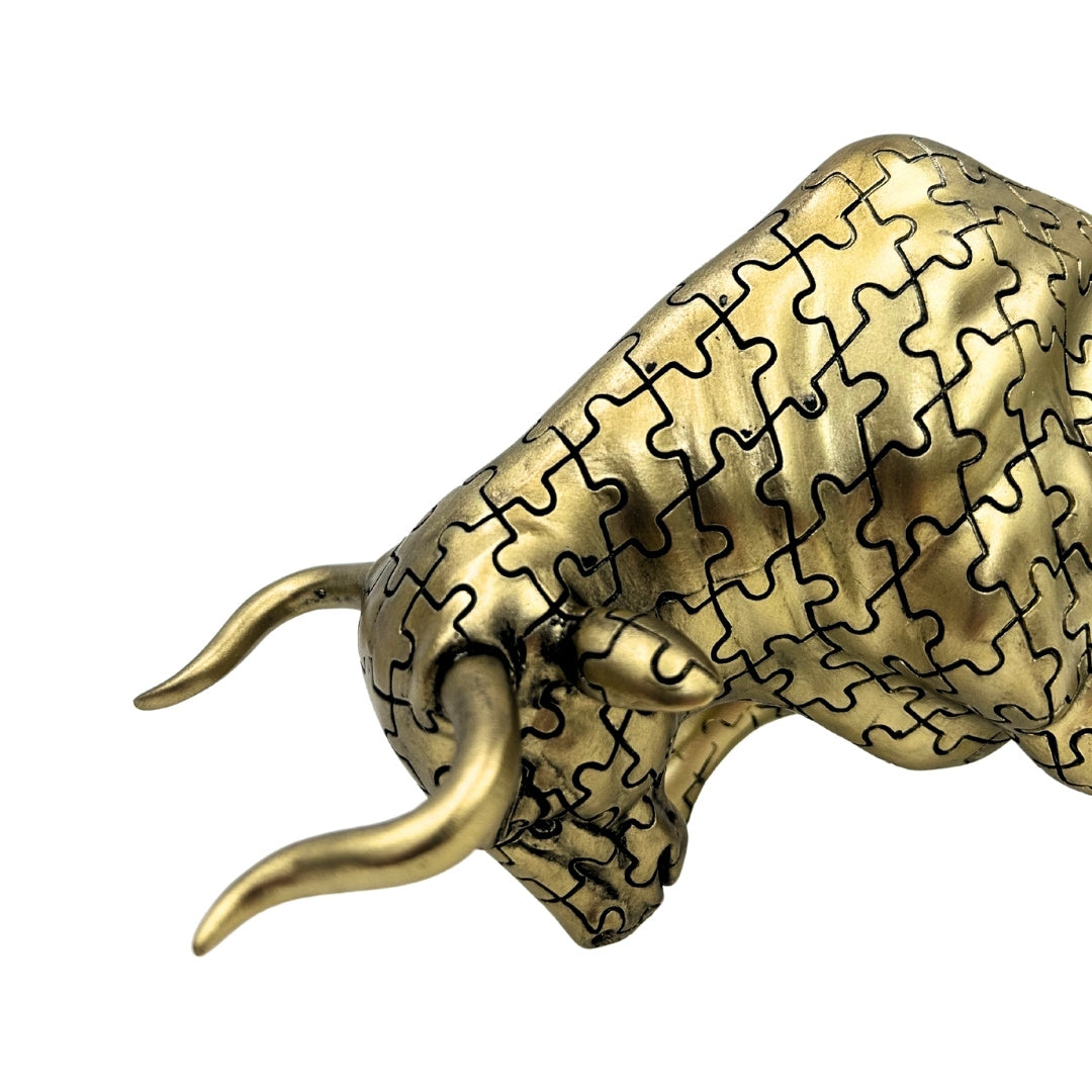 Taureau - Statuette décorative dorée - Symbole de force et de richesse - 43111Y1