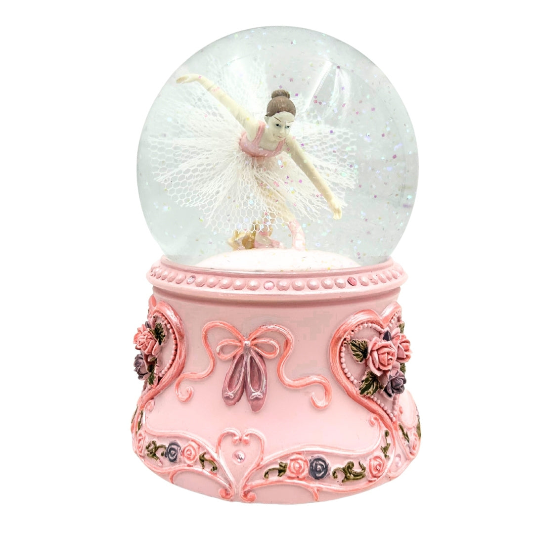 Boîte à musique avec ballerine dansante dans une boule en verre 15cm – MG-963
