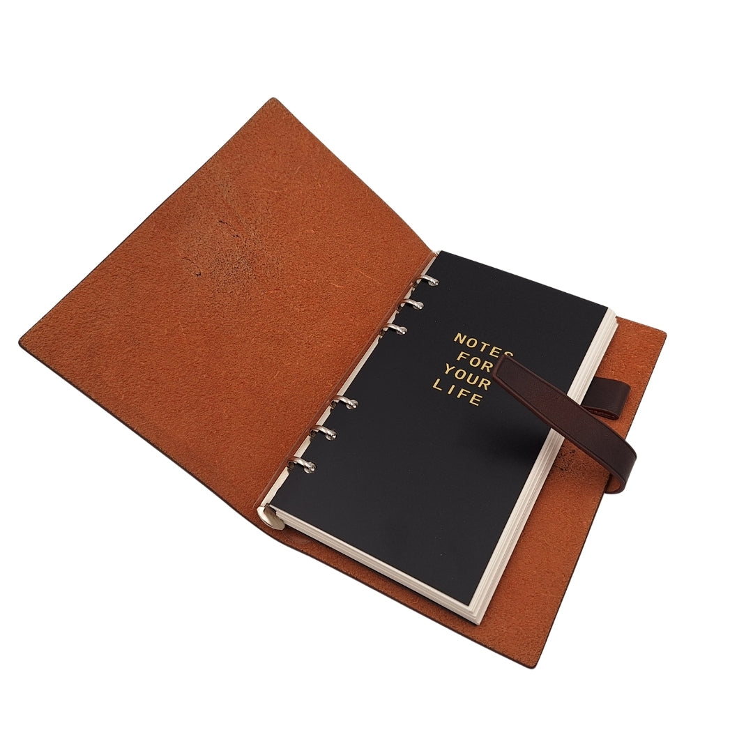 Carnet élégant en cuir A6 rétro vintage avec fermeture – Journal intime – EE3