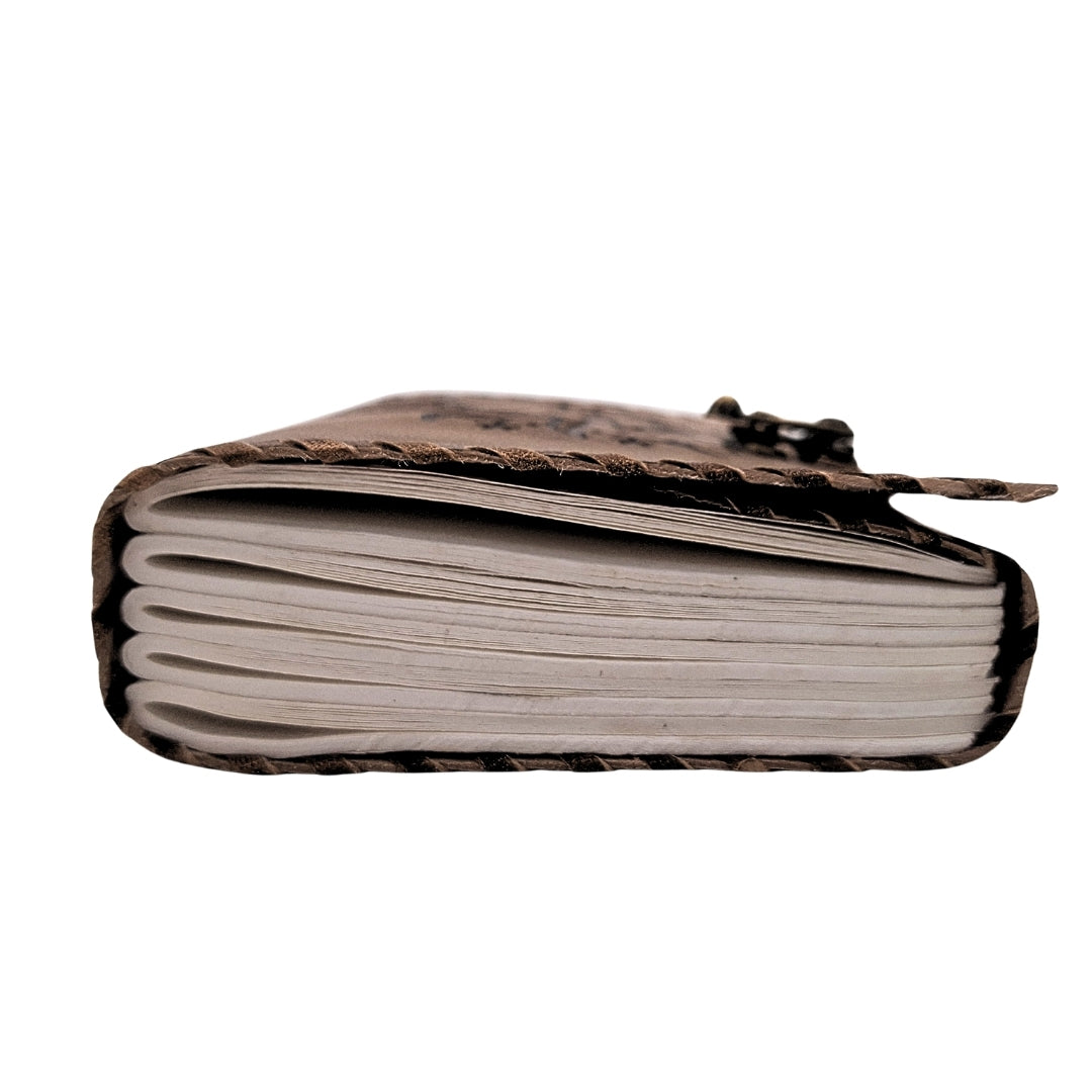 Carnet en cuir rétro 200 pages Soleil et Lune 200 pages - AH05