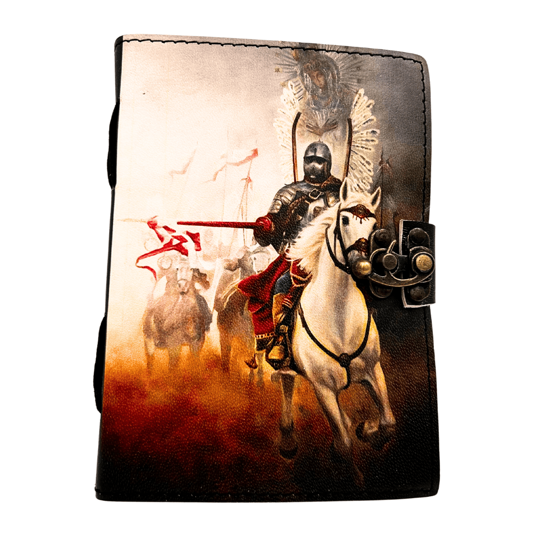 Carnet en cuir journal intime hussards ailés patriotique - 200 pages - AH14