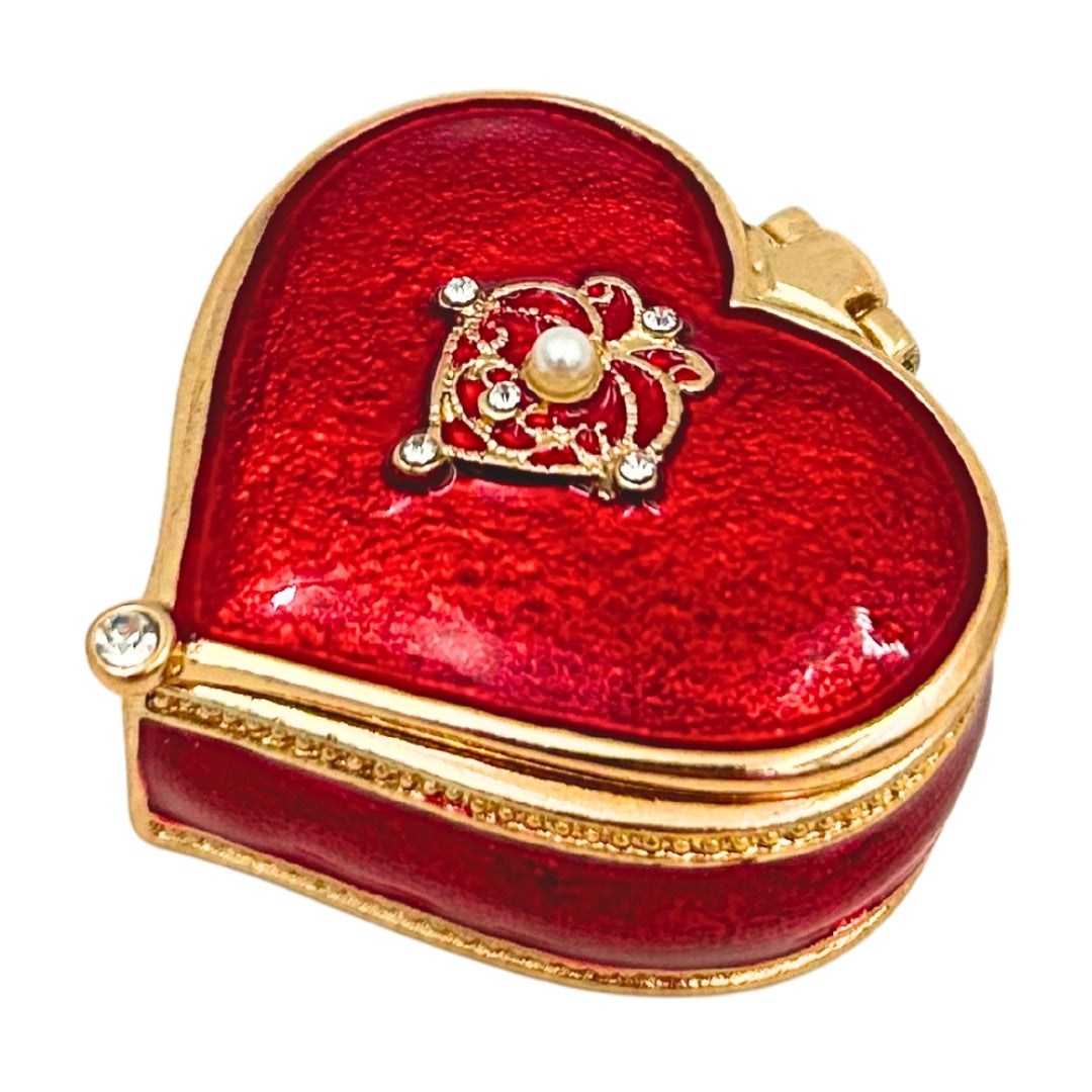 Boîte à bijoux exclusive - Cœur avec cristaux - B0767-06RD
