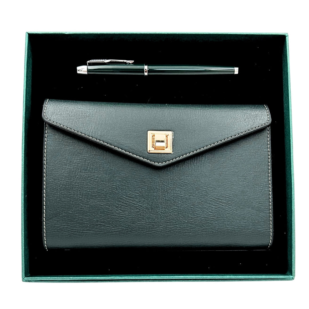 Élégant coffret cadeau - carnet en cuir avec stylo dans une boîte cadeau – premium – EE8