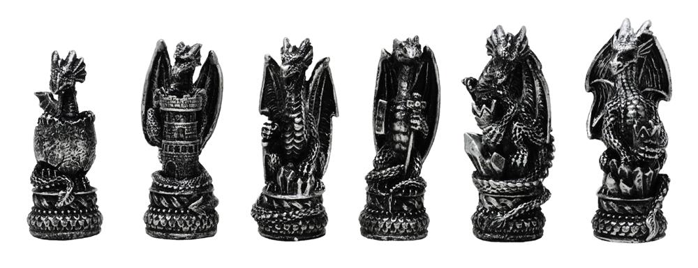 Échecs dragons fantasy – échiquier en verre 42x42 cm – MC-6069