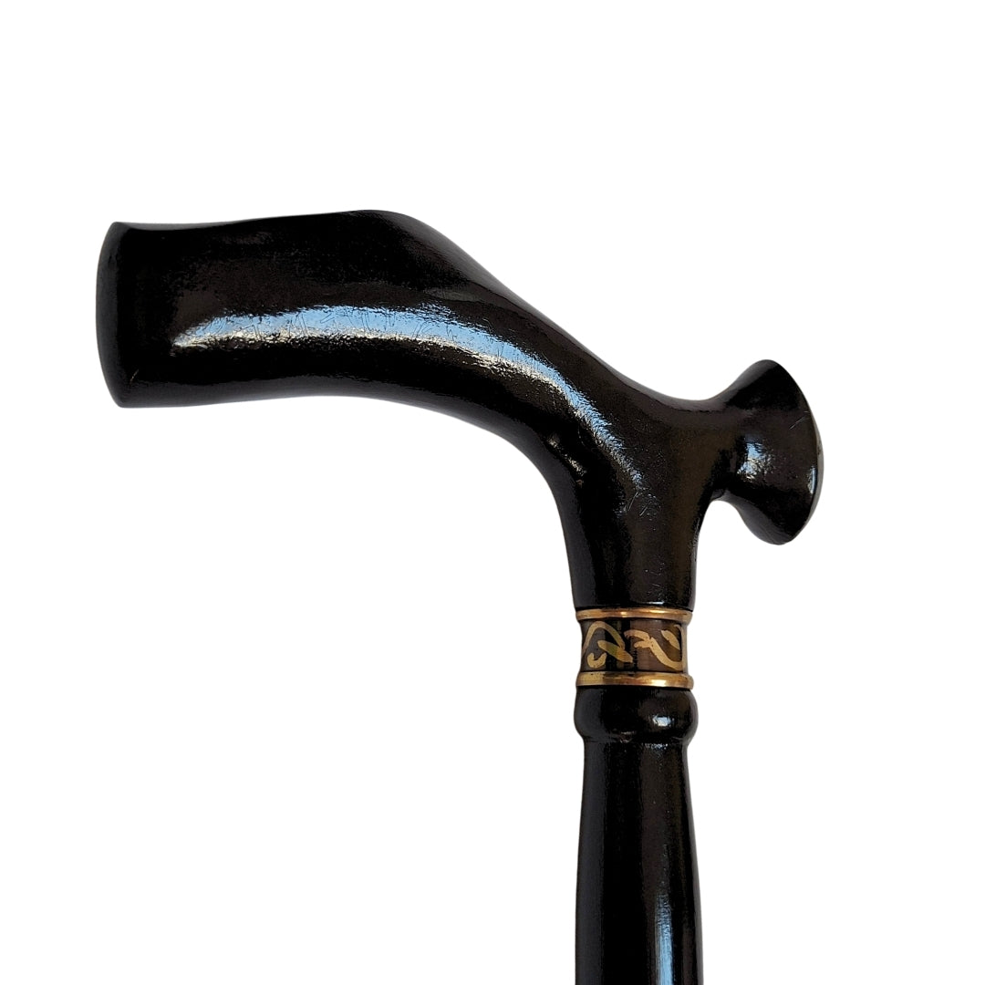 Elegant Folding Walking Cane with Metal Handle