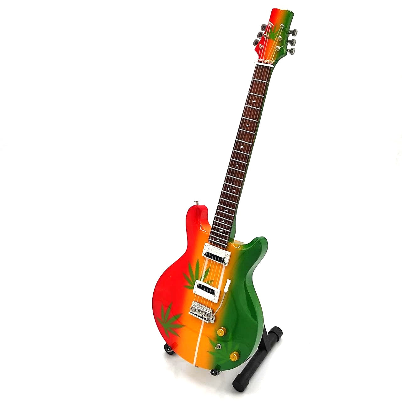 Mini guitare dans le style de Bob Marley Tribute Ganja MGT-0468